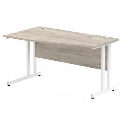 Impulse 1400 x 600mm Straight Desk Grey Oak Top Panel End Leg I003088