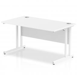 Impulse 1400x800mm Straight Desk White Top White MI002192