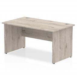 Impulse 1400 x 800mm Straight Desk Grey Oak Top Panel End Leg I003087