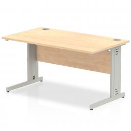 Impulse 1400x800mm Straight Desk Maple Top Silver I000517