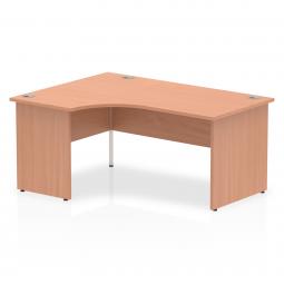 Impulse 1600mm Left Crescent Desk Beech Top Panel End Leg I000387