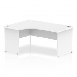 Impulse 1600mm Left Crescent Desk White Top Panel End Leg I000409