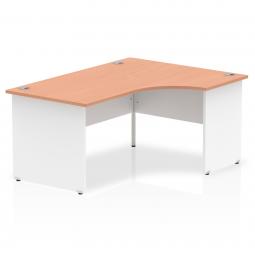 Dynamic Impulse 1600mm Right Crescent Desk Beech Top White Panel End Leg TT000039