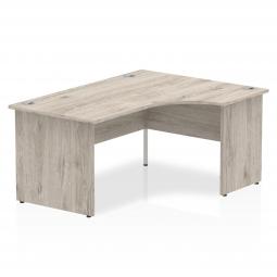 Impulse 1600mm Right Crescent Desk Grey Oak Top Panel End Leg I003142