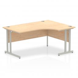 Dynamic Impulse 1600mm Right Crescent Desk Maple Top Silver Cantilever Leg I000366