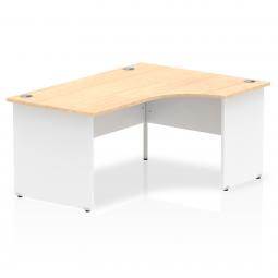 Dynamic Impulse 1600mm Right Crescent Desk Maple Top White Panel End Leg TT000115