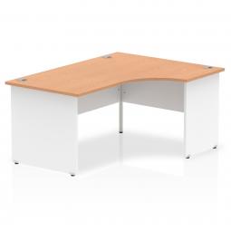 Dynamic Impulse 1600mm Right Crescent Desk Oak Top White Panel End Leg TT000041