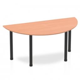 Dynamic Impulse 1600mm Semi Circle Table Beech Top Black Post Leg BF00387