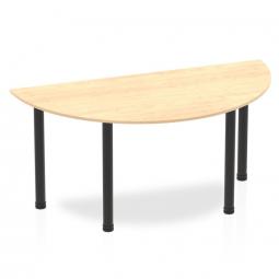 Dynamic Impulse 1600mm Semi Circle Table Maple Top Black Post Leg BF00395