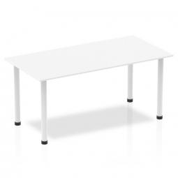 Impulse 1600mm Straight Table White Top White Post Leg I003690