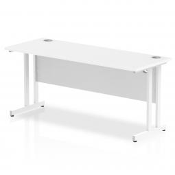 Impulse 1600x600mm Straight Desk White Top White MI002203