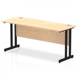 Impulse 1600 x 600mm Straight Desk Maple Top Black Cantilever Leg MI003241