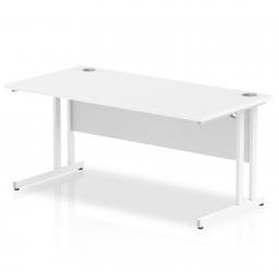 Impulse 1600x800mm Straight Desk White Top White MI002193