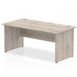 Impulse 1600 x 800mm Straight Desk Grey Oak Top Panel End Leg I003089