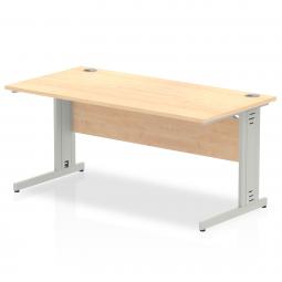 Impulse 1600x800mm Straight Desk Maple Top Silver I000518