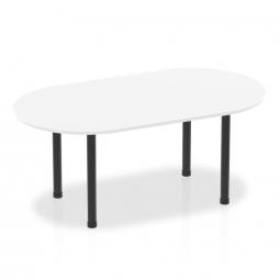 Dynamic Impulse 1800mm Boardroom Table White Top Black Post Leg I004180