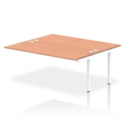 Dynamic Impulse W1800 x D1600 x H750mm Back to Back Bench Desk 2 Person Extension Kit Beech Finish White Frame - IB00430