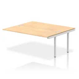 Dynamic Impulse W1800 x D1600 x H750mm Back to Back Bench Desk 2 Person Extension Kit Maple Finish Silver Frame - IB00426