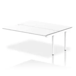 Dynamic Impulse W1800 x D1600 x H750mm Back to Back Bench Desk 2 Person Extension Kit White Finish White Frame - IB00435