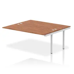 Dynamic Impulse W1800 x D1600 x H750mm Back to Back Bench Desk 2 Person Extension Kit Walnut Finish Silver Frame - IB00428