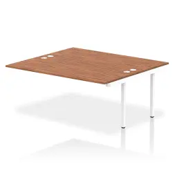 Dynamic Impulse W1800 x D1600 x H750mm Back to Back Bench Desk 2 Person Extension Kit Walnut Finish White Frame - IB00434