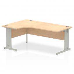 Dynamic Impulse 1800mm Left Crescent Desk Maple Top Silver Cable Managed Leg I000531