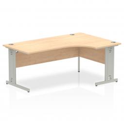 Dynamic Impulse 1800mm Right Crescent Desk Maple Top Silver Cable Managed Leg I000532