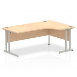 Dynamic Impulse 1800mm Right Crescent Desk Maple Top Silver Cantilever Leg I000368