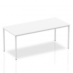 Impulse 1800mm Straight Table White Top Silver Box Frame Leg BF00118