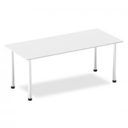 Impulse 1800mm Straight Table White Top Aluminium Post Leg I003647