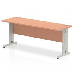 Impulse 1800 x 600mm Straight Desk Beech Top Silver MI001762