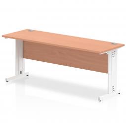 Impulse 1800 x 600mm Straight Desk Beech Top White MI001767