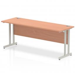 Impulse 1800x600mm Straight Desk Beech Top Silver MI001682