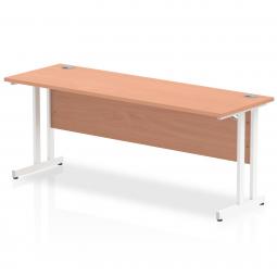 Impulse 1800x600mm Straight Desk Beech Top White MI001687