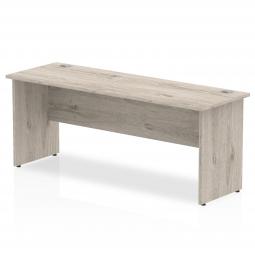 Impulse 1800 x 600mm Straight Desk Grey Oak Top Panel End Leg I003092