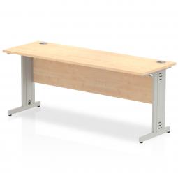 Impulse 1800 x 600mm Straight Desk Maple Top Silver Cable Managed Leg MI002505