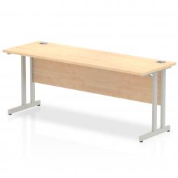 Impulse 1800 x 600mm Straight Desk Maple Top Silver Cantilever Leg MI002425