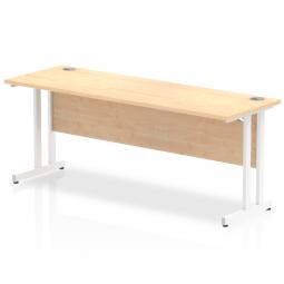 Impulse 1800 x 600mm Straight Desk Maple Top White Cantilever Leg MI002430