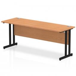 Impulse 1800 x 600mm Straight Desk Oak Top Black Cantilever Leg MI003310