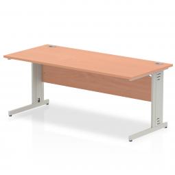 Impulse 1800x800mm Straight Desk Beech Top Silver I000462