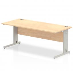 Impulse 1800x800mm Straight Desk Maple Top Silver I000519