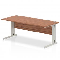 Impulse 1800x800mm Straight Desk Walnut Top Silver I000500