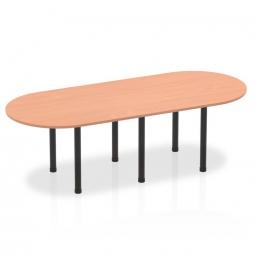 Dynamic Impulse 2400mm Boardroom Table Beech Top Black Post Leg I004182