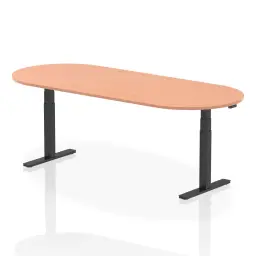 Dynamic Impulse W2400 x D1000 x H660-1310mm Height Adjustable Boardroom Table Beech Finish Black Frame - I005195