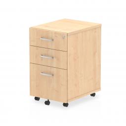 Dynamic Impulse 3 Drawer Under Desk Pedestal Maple I001656