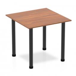 Dynamic Impulse 800mm Square Table Walnut Top Black Post Leg BF00364