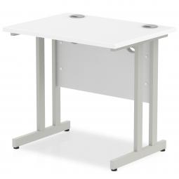 Impulse 800x600mm Straight Desk White Top Silver MI002894