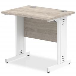 Impulse 800x600mm Straight Desk Grey Oak Top White I003094