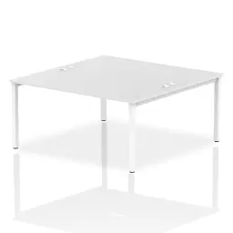 Impulse Back-to-Back 2 Person Bench Desk W1600 x D1600 x H730mm With Cable Ports White Finish White Frame - IB00135