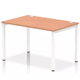 Impulse Single Row Bench Desk W1200 x D800 x H730mm Beech Finish White Frame - IB00250
